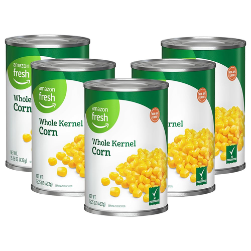 Amazon Fresh, Canned Whole Kernel Corn, 15.25 Oz (Pack of 5) - Picture 5 of 13