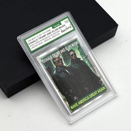 2024 TRUMP & ELON MUSK MATRIX STYLE TRADING CARD GEM MINT 10 SPECIAL EDITION - Imagen 3 de 3