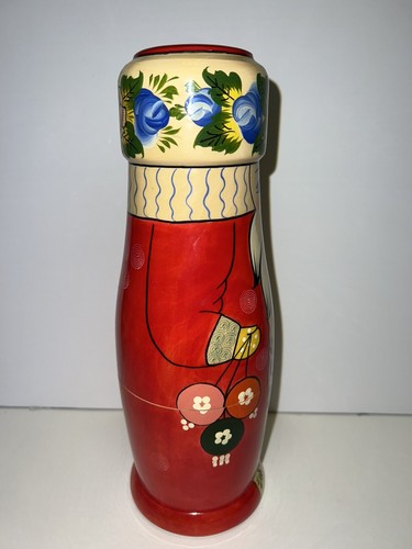 Vtg Russian Nesting Santa Bottle Holder. 11 X 3.25 inches Excellent Condition - Picture 5 of 7