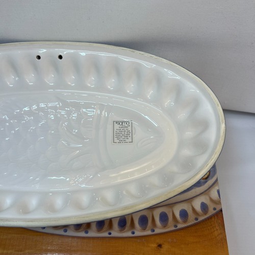 Molde de pescado pintado a mano Tasteetter Sigma decoración de pared azul amarillo blanco caja de Japón - Imagen 8 de 17