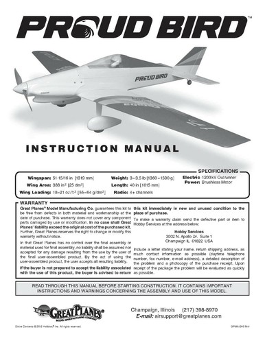 Great Planes Instruction Build Owner's Manuals VARIOUS MODELS ARF RTF Kits +MORE - Picture 222 of 241