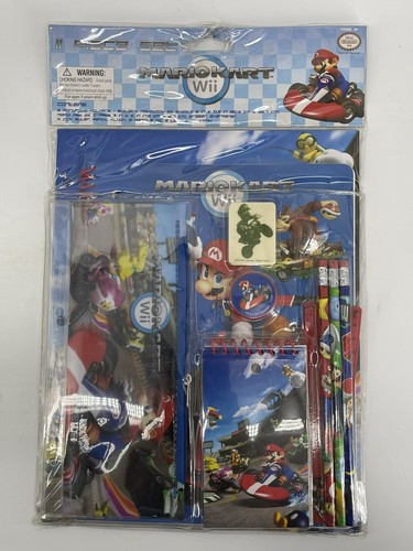 Nintendo Super Mario Kart Wii Schulbedarf 11 Stück Set Retro 2011 Neu FastShip