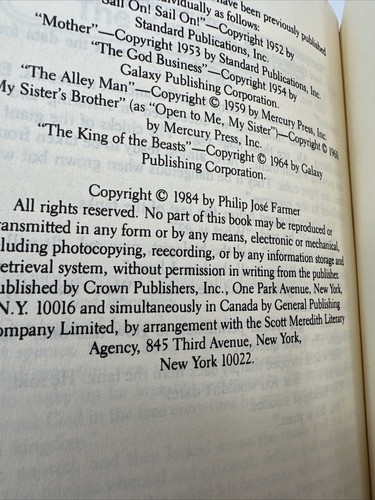 Classics of Modern Science Fiction Philip Jose Farmer 1952-1964 Hardcover 1984 - Photo 4/5