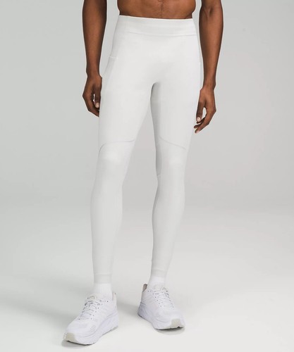 Lululemon Men’s Surge Warm Tight 29” M MEDIUM VPOR light gray white LM5AP9S - Picture 1 of 9