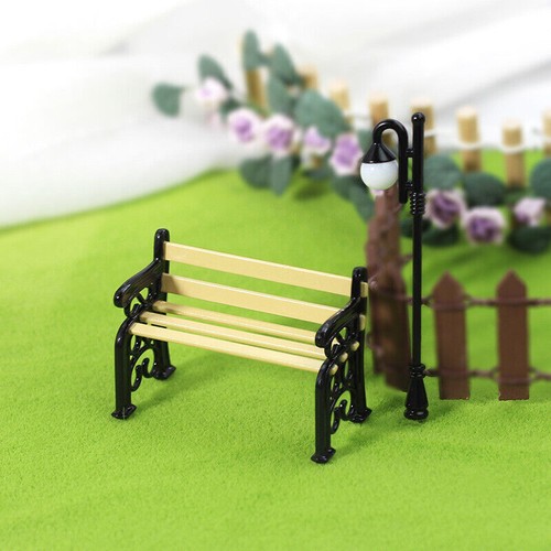 Juego de farolas Park Chair - Casa de muñecas miniatura juguete modelo microscape adornos - Imagen 5 de 15