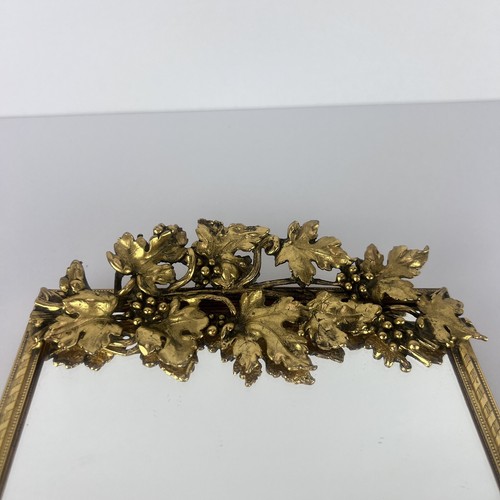 Vintage Vanity Mirror Gold Maple Leaves Dresser 18in - Picture 7 of 13