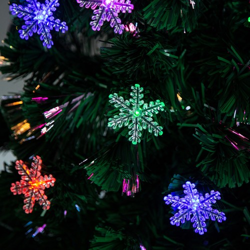 Pre-Lit Fibre Optic Christmas Tree with Top Star and Snowflakes 4/5/6/7FT Xmas - Picture 14 of 23