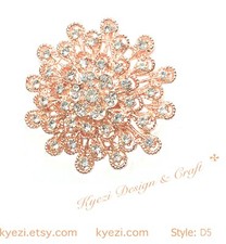 Rose Gold High Quality Crystal Rhinestone Embellishment Brooch Pin DIY STY : D5