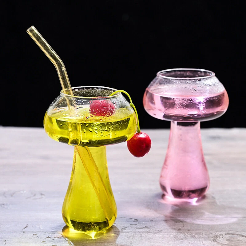 Mushroom Design glass cup Cocktail Glass wine glass Novelty Drink Cu W02