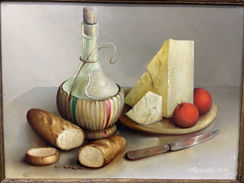 George L. Reekie (British 1911-1969) Still Life With Fruit Oil on Canvas Nice! - Picture 22 of 24