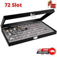 Jewelry Ring Display Organizer Storage Box Case Tray Holder with 72 Slot Ring