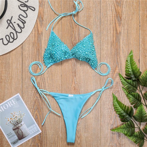 Halter Mini Bikini Female Swimsuit Women Swimwear Two-pieces - Picture 12 of 18