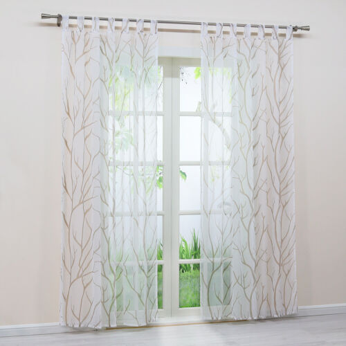 Transparente Gardine Stores Voile Wohnzimmerschals Bedruckt Vorhang Baumzweige - Bild 13 von 36