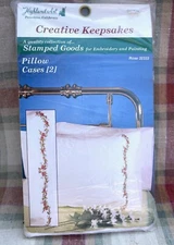 Highland Art Creative Keepsakes Embroidery Kit #32333 Stamped Pillow Cases (2)