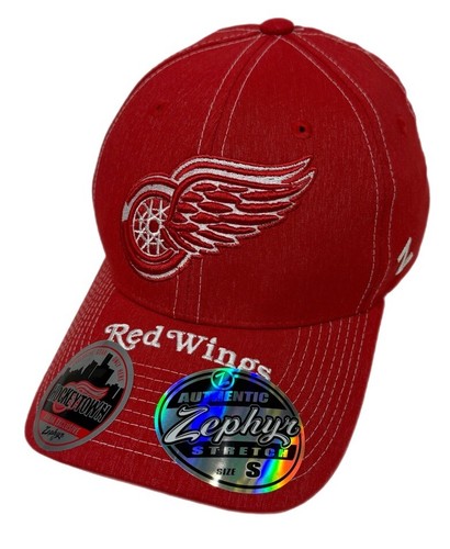 Zephyr NHL Detroit Red Wings RARE “Closer” Curved Bill Stretch Fit Hat BRAND NWT