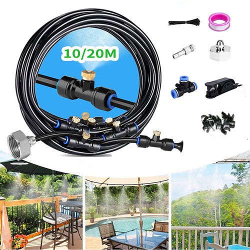 Water Misting Sprinkler Cooling System Garden Nozzle Patio Spray Irrigation Kit - Picture 17 of 21