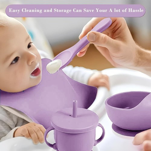 Silicone Baby Feeding Set,Miicasa Baby Led Weaning Supplies Kit Wit... Fast Ship - Picture 6 of 7