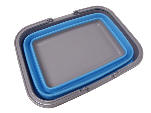 COLLAPSIBLE FOLDING BASKET with HANDLES caravan bowl motorhome camping boat - Picture 2 of 2