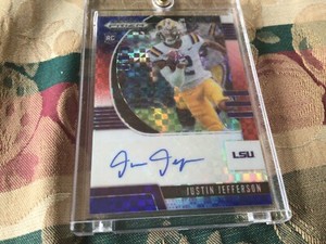 2020 PANINI PRIZM DP JUSTIN JEFFERSON AUTO RED/WHITE/BLUE PRIZM 86/99