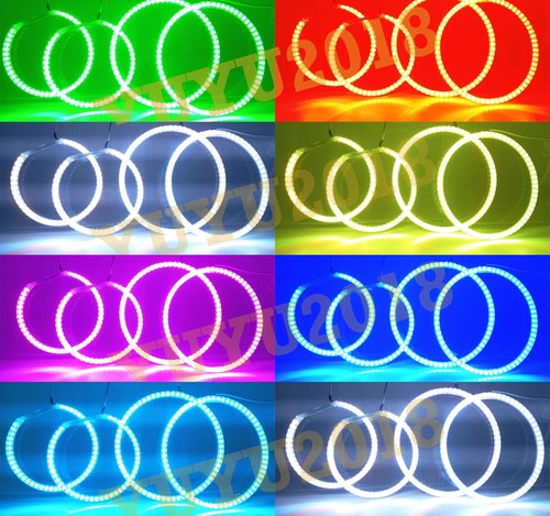 for Jeep Grand Cherokee 11-13 headlight RGB halo ring angel eye Bluetooth DRL - Picture 1 of 16