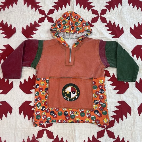 Vintage 1990s Billiard print Jacket with hood pool table riot gear