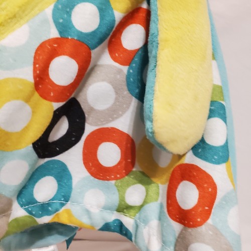 Manta de seguridad para bebé Bright Starts encantadora cinta Taggies felpa león amarillo azul - Imagen 6 de 16
