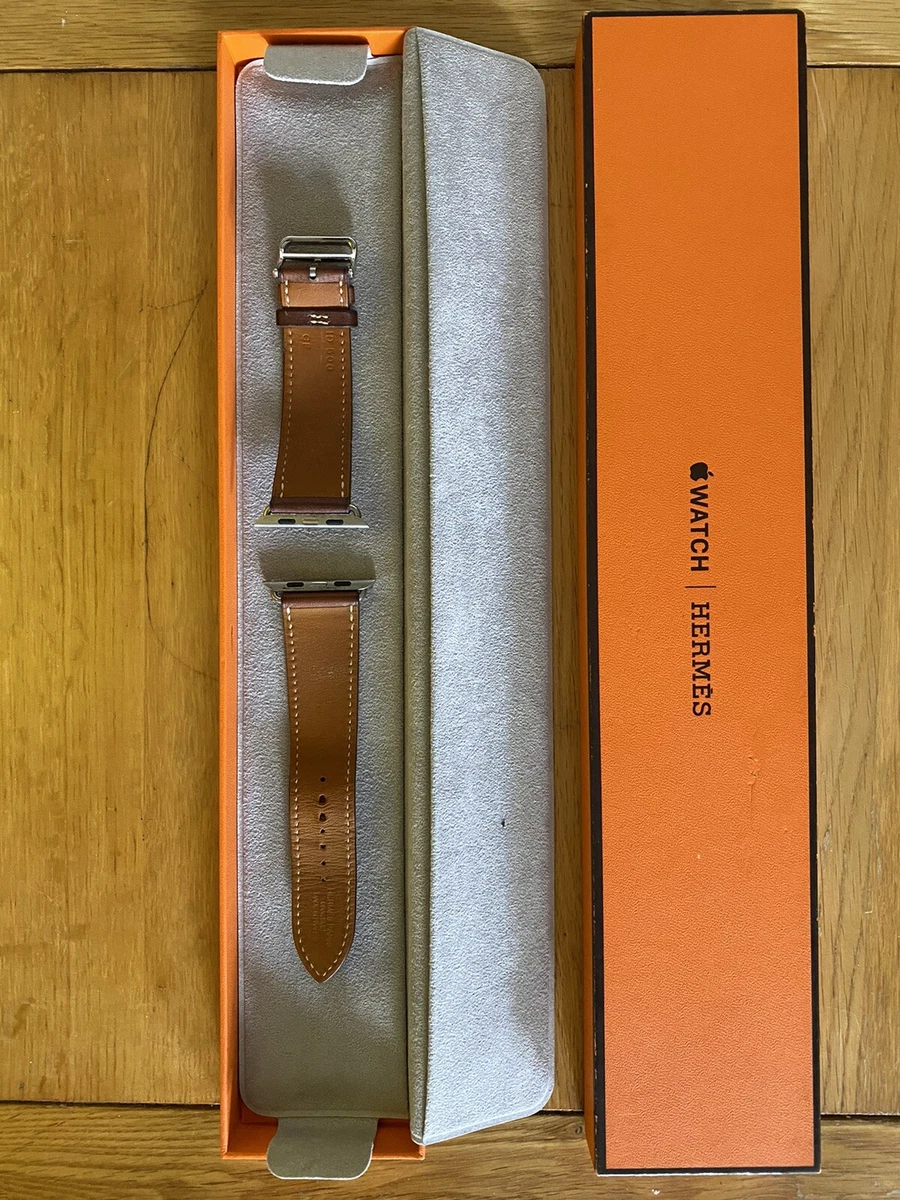 Apple watch hermès stainless steel case sales with fauve barenia leather single tour