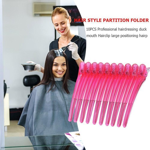 10pcs Sectioning Duck Stainless Steel Clips Hairpins Clamps Hair Styling Tools - Imagen 15 de 18