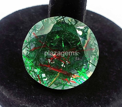 Green Rutilated Quartz 92 Ct Certified Oval Cut Loose Gemstone 31x30mm 4SUT - Picture 8 of 8
