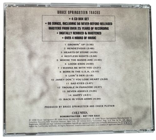 Bruce Springsteen Tracks Sampler 15- Tracks (CD, 1998) - Picture 2 of 5