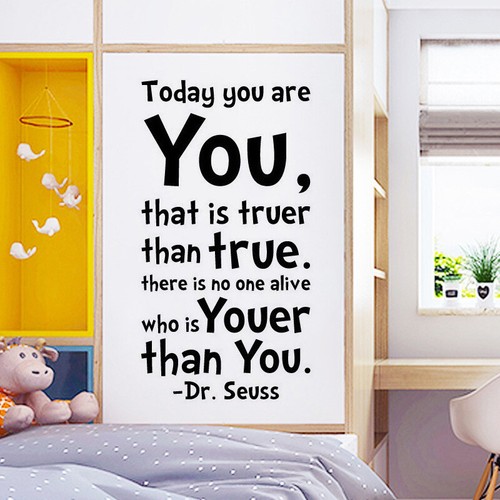 Dr Seuss Quote Removable Wall Stickers Decals 'Today You are You' Wall Art AU - Picture 4 of 6