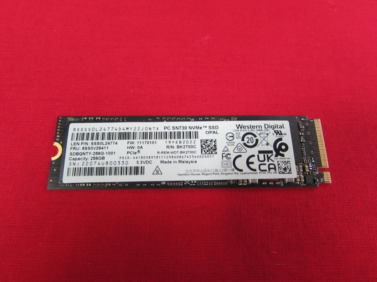 ORIGINAL WESTERN DIGITAL PC SN730 NVMe OPAL 256GB SSD SDBQNTY 256G