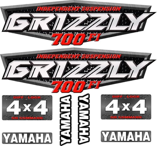 Yamaha Grizzly OEM ATV Tank Decal Graphic Sticker Kit 350 450 550 660 700 4x4 - Picture 3 of 27