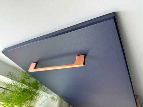 Kitchen Corner Wall Unit 600mm Cabinet Navy Blue Cupboard L Shape Storage Nora - Picture 9 of 15