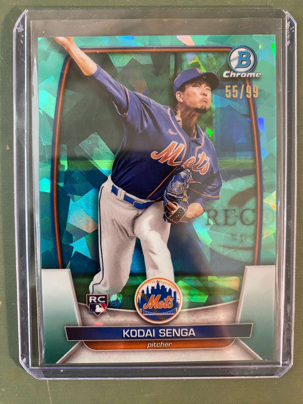 2023 Bowman Chrome Sapphire Kodai Senga RC Rookie #55/99 Aqua Mets 77
