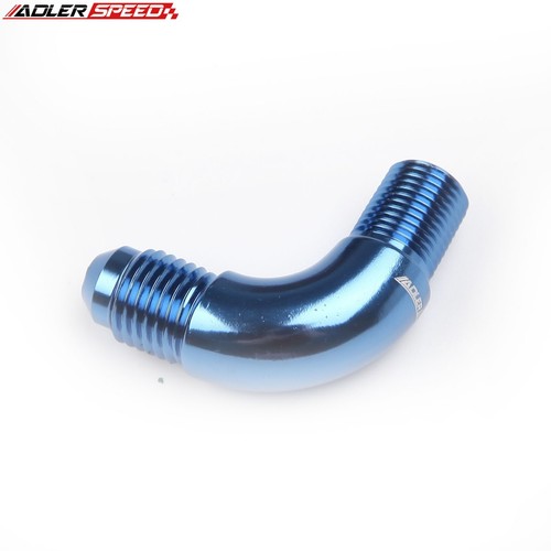 ADLERSPEED AN4 -4AN Male To 1/8" NPT 90 Degree Full Flow Fitting Adapter Blue US - Picture 5 of 5