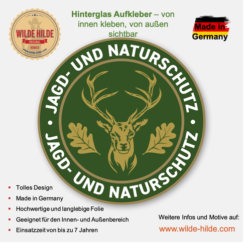 Premium Jagd-Aufkleber Hirsch Rehbock Fasan Jagdschutz Naturschutz Schild Bayern - Bild 6 von 25