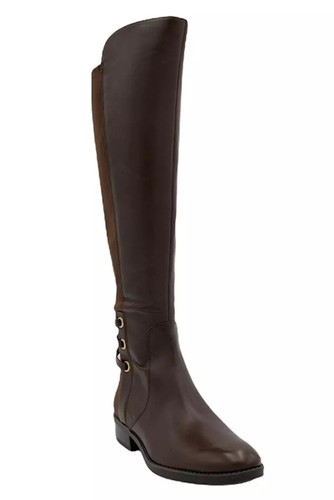 Vince Camuto Medium Calf Leather Tall Shaft Boots Pauletta Brown 7 Wide - Picture 2 of 15