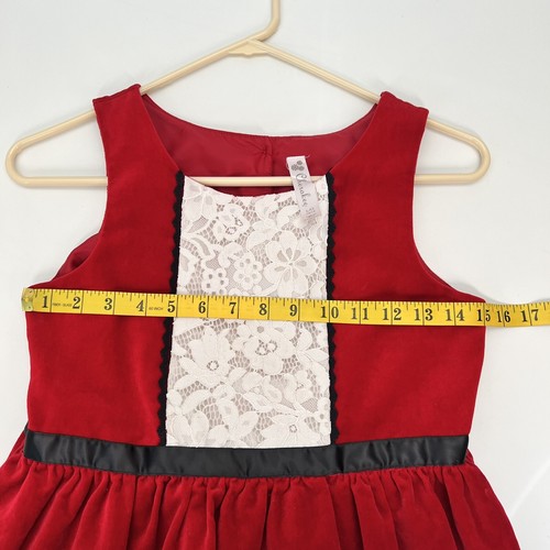 Girls Cherokee Red Black White Waist Bow Tie Sleeveless Elegant Dress Size 10/12 - Picture 6 of 8