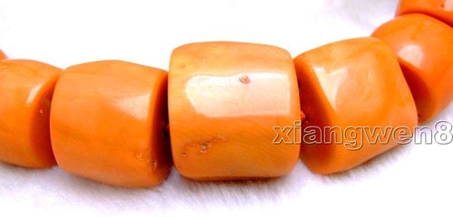 15-25mm Thick Slice Natural Orange Coral Necklace for Women Long Necklace 30" - Picture 2 of 16
