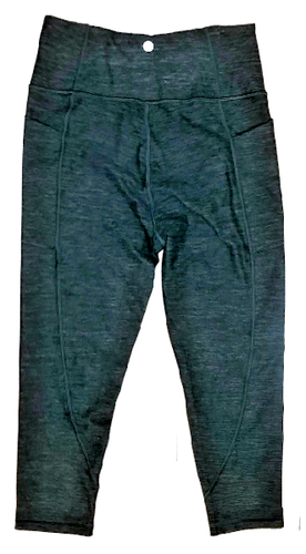 VICTORIA'S SECRET SPORT 3/4 HIGH RISE LEGGINGS ONYX GRAY HEATHER SIZE 10/MEDIUM - Picture 2 of 2