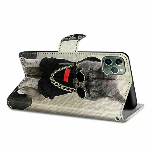 Glasses Cat Flip Wallet Cover Case For Huawei P10 P20 P30 Y6 P Smart Honor 20 9X - Picture 3 of 12