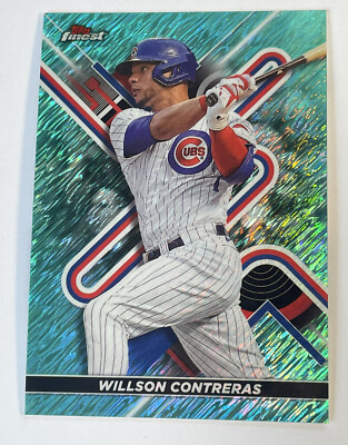 2022 Topps Finest Willson Contreras Aqua Shimmer Refractor /175  FREE SHIPPING