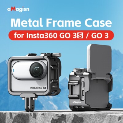 aMagisn For Insta360 GO3S GO3 Metal Frame Case Protective ActionCamera Protector