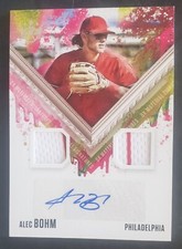 2021 DK DIAMOND KINGS ALEC BOHM SP AUTO ROOKIE DUAL 2 COLOR JERSEY CARD PHILLIES