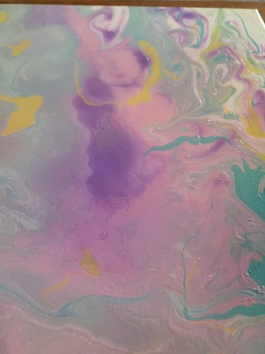 Original Abstract Acrylic Fluid Painting on Canvas, Signed Wall Art Decor - Picture 6 of 8