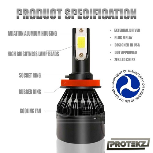LED Headlight Protekz Kit High H7 6000K CREE for 2000 - 2006 BMW 3 SERIES CO - Picture 9 of 12