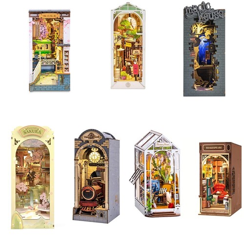 Rolif Maison de Poupée LED en Bois Miniature DIY Kit Maison de Poupées 7 Pièces Kits pour Cadeau de Noël - Photo 2/13