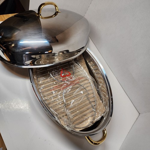 Cuisine Cookware Command Performance Roaster Pan 16.5" 3ply With Lid Rack Gold - Picture 14 of 21