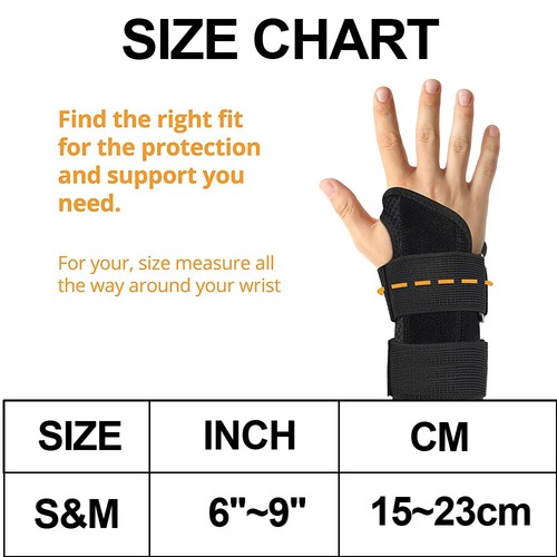 Right Left Wrist Hand Support Brace Splint Carpal Tunnel Sprain Arthritis Sports - Picture 2 of 25
